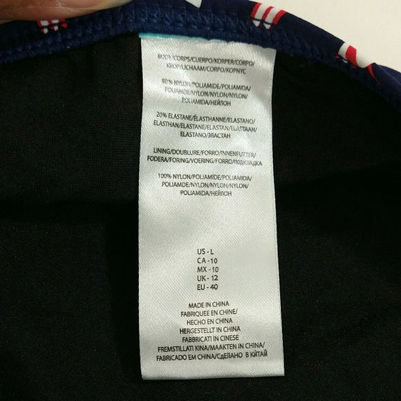 Navy Blue Red Swim Bikini Bottom  Size L Beach - Picture 5 of 7